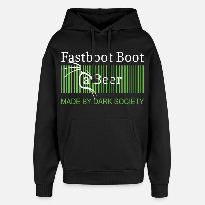 Fastboot Boot a Beer - Oversized Unisex Hoodie by Stanley/Stella - black