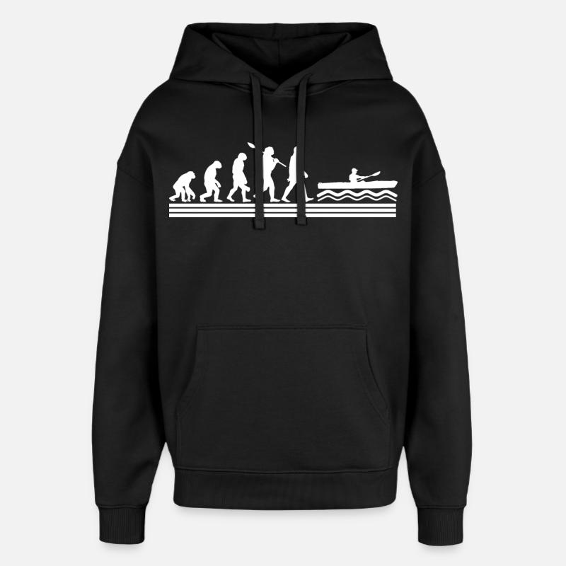 Kajak Evolution - Oversized Unisex Hoodie von Stanley/Stella - Schwarz