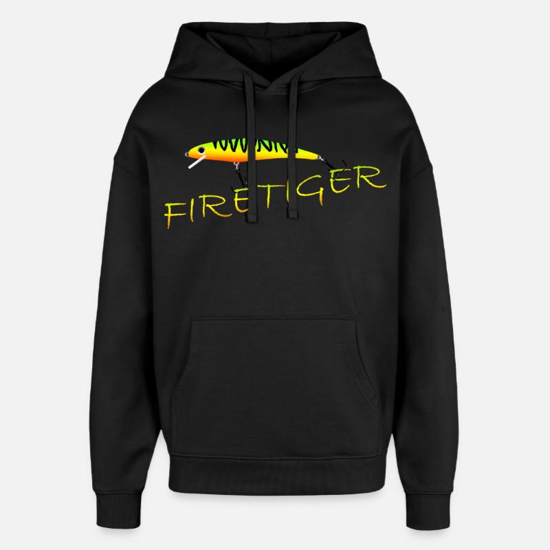 Tigre de feu - Sweat à capuche unisexe Stanley/Stella Oversized - noir