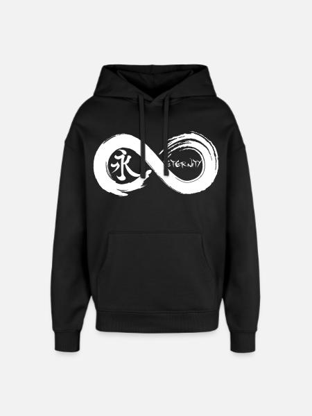 Oändlig symbol och evighet på japanska (vit) - Stanley/Stella Oversized Huvtröja Unisex - svart