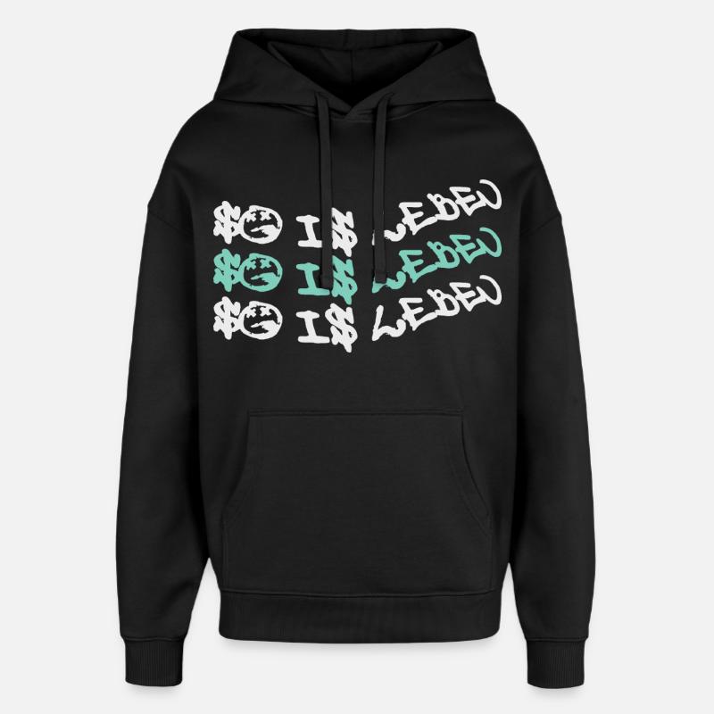 Zitat So is leben - Oversized Unisex Hoodie von Stanley/Stella - Schwarz