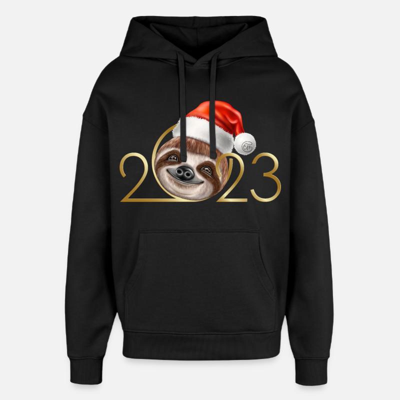 Paresseux du Nouvel An 2023 - Sweat à capuche unisexe Stanley/Stella Oversized - noir