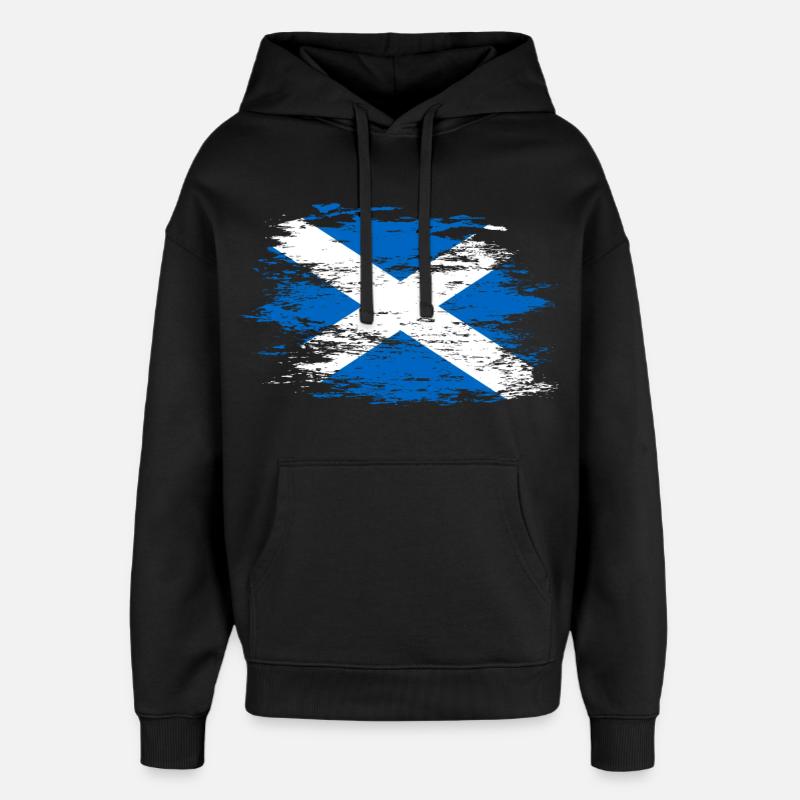 Drapeau de l’Écosse utilisé - Sweat à capuche unisexe Stanley/Stella Oversized - noir