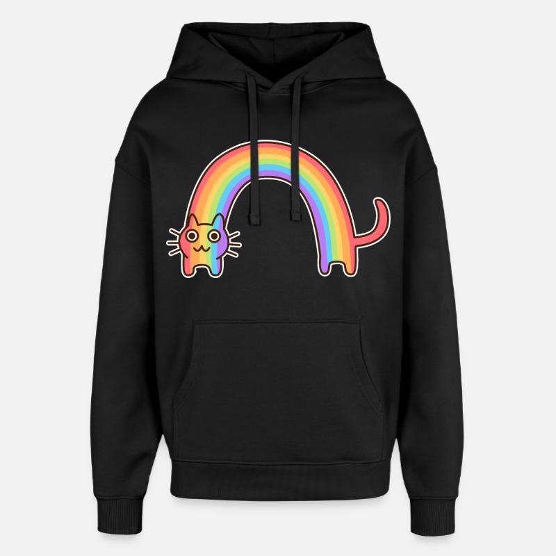 Regenbogenkatze. Buntes Design der Katze * - Oversized Unisex Hoodie von Stanley/Stella - Schwarz