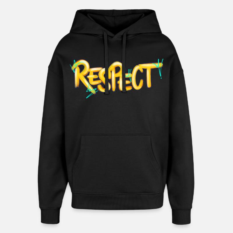 Respect au lettrage graffiti - Sweat à capuche unisexe Stanley/Stella Oversized - noir