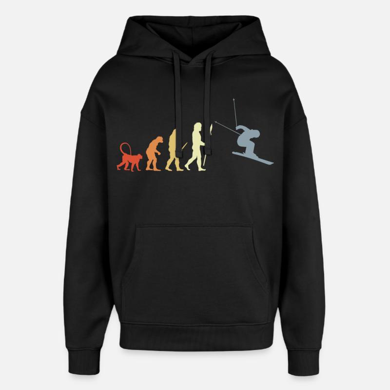 Développement d’un skieur - Sweat à capuche unisexe Stanley/Stella Oversized - noir