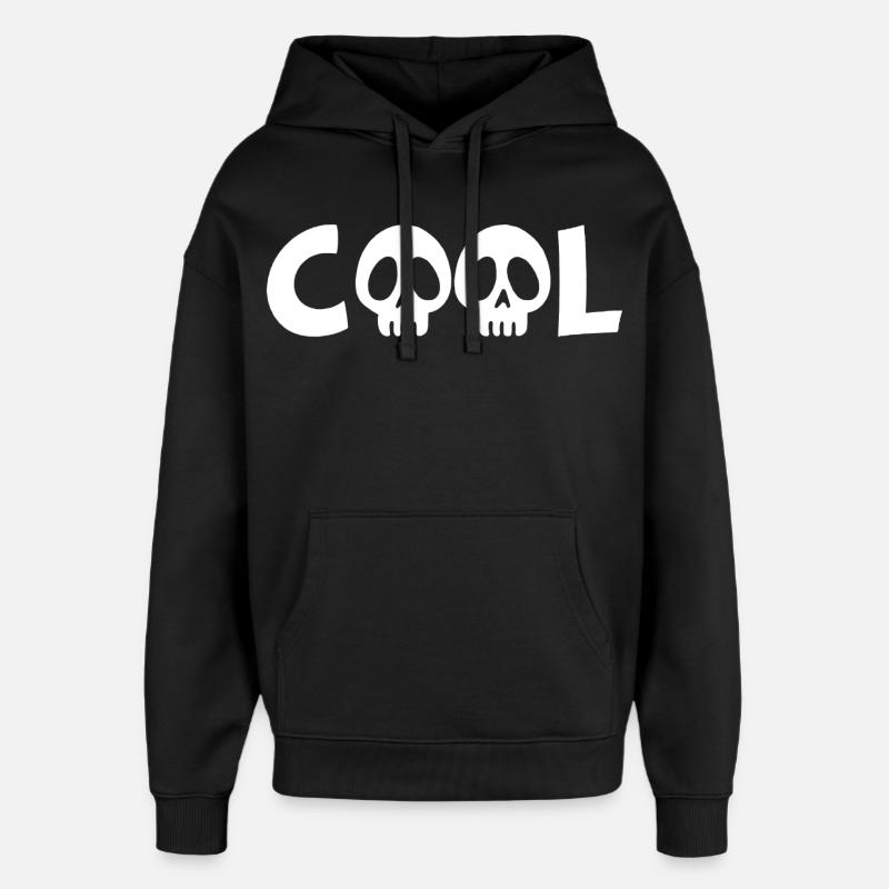 Crâne et cool (blanc) - Sweat à capuche unisexe Stanley/Stella Oversized - noir