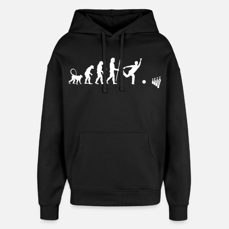 Évolution du bowling - Sweat à capuche unisexe Stanley/Stella Oversized - noir