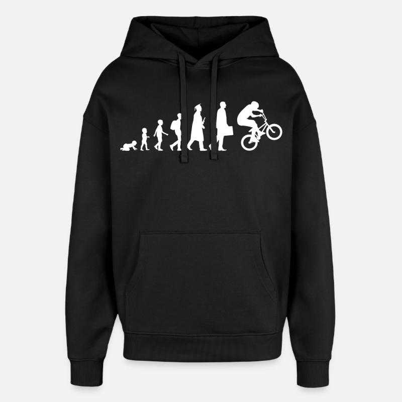 Evolution of BMX - Oversized Unisex Hoodie von Stanley/Stella - Schwarz