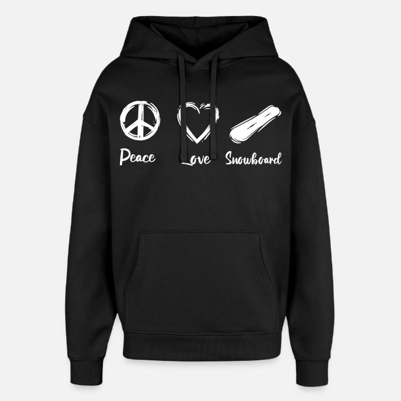 Peace Love Snowboard - Sweat à capuche unisexe Stanley/Stella Oversized - noir