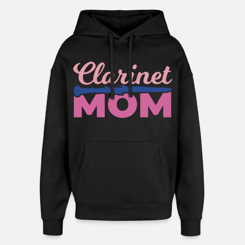 Clarinette Mama - Sweat à capuche unisexe Stanley/Stella Oversized - noir