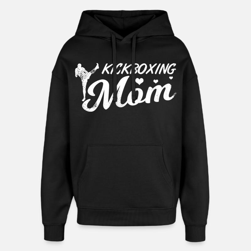 Mère kickboxeuse - Sweat à capuche unisexe Stanley/Stella Oversized - noir