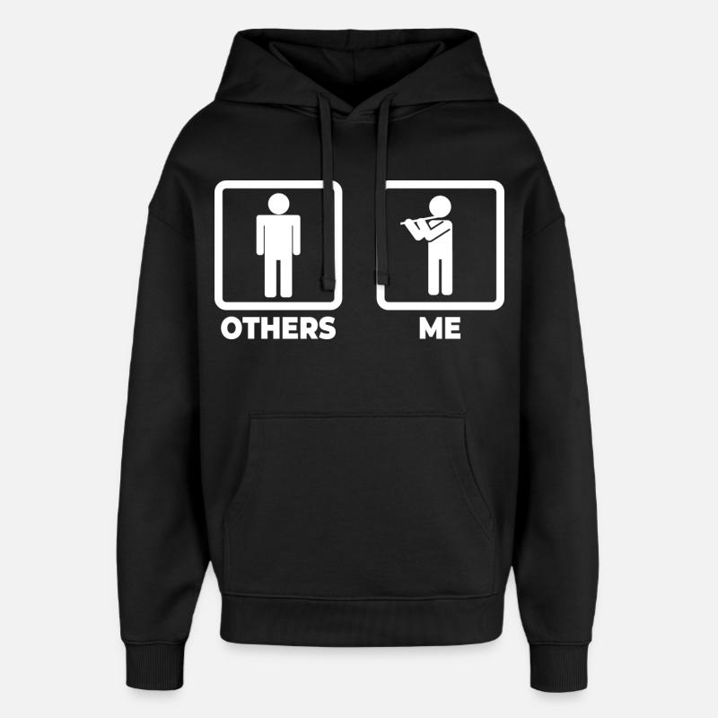 Moi en tant que flûtiste - Sweat à capuche unisexe Stanley/Stella Oversized - noir