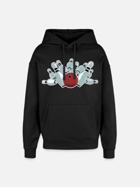 Bowling Strike - Oversized Unisex Hoodie by Stanley/Stella - black