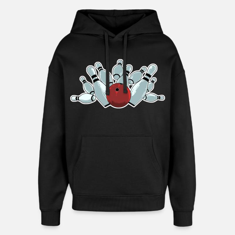 Bowling Strike - Oversized Unisex Hoodie by Stanley/Stella - black