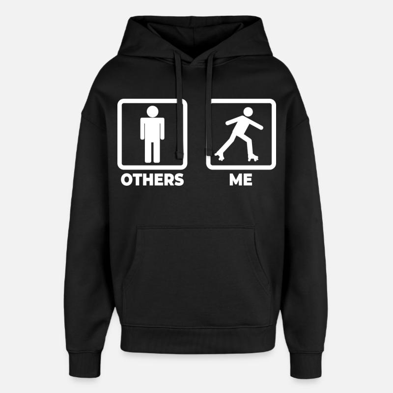 Roller Skater Strichmännchen - Oversized Unisex Hoodie von Stanley/Stella - Schwarz