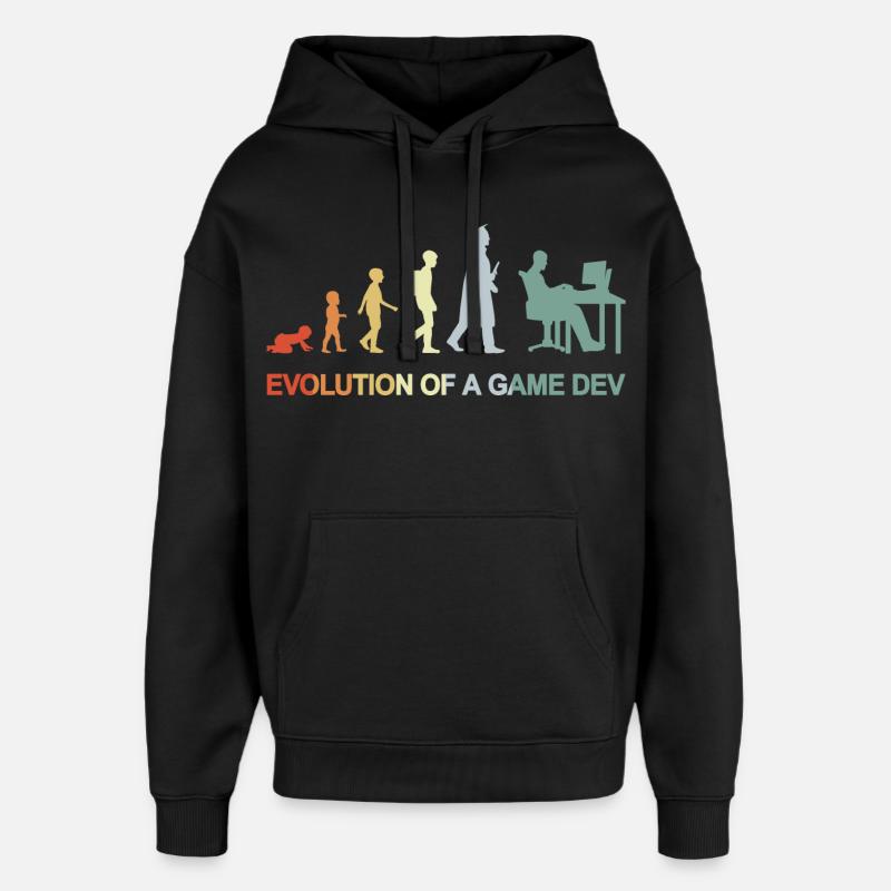Évolution du développement de jeux - Sweat à capuche unisexe Stanley/Stella Oversized - noir