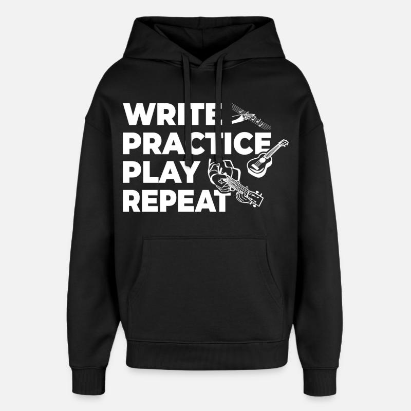 Motivation des joueurs de ukulélé - Sweat à capuche unisexe Stanley/Stella Oversized - noir