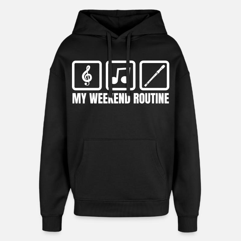 My Weekend Routine - Oversized Unisex Hoodie by Stanley/Stella - black