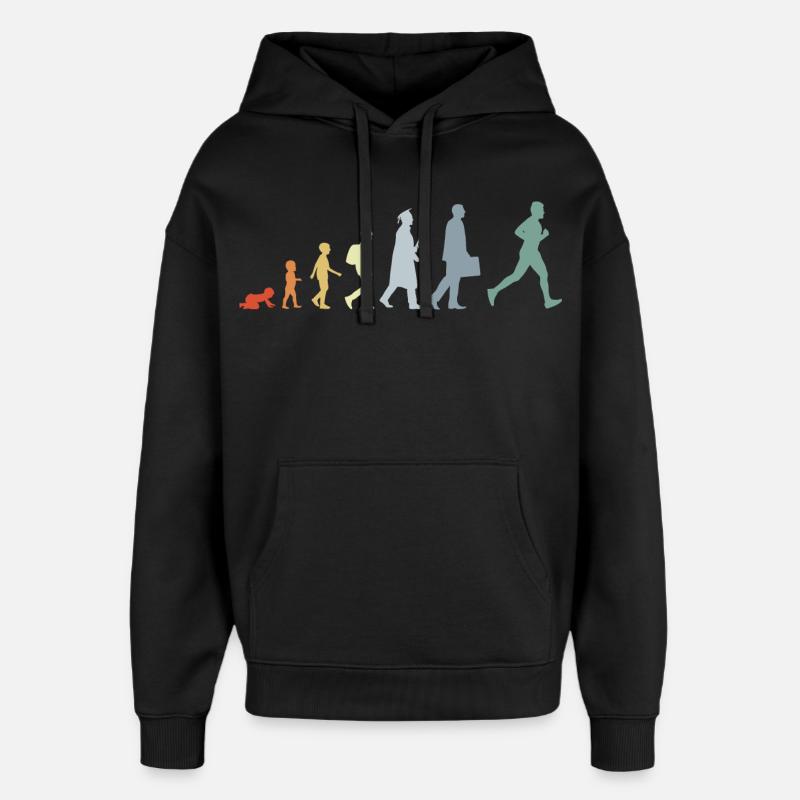 Évolution du coureur - Sweat à capuche unisexe Stanley/Stella Oversized - noir