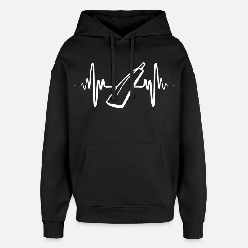Cricketschläger Herzschlag - Oversized Unisex Hoodie von Stanley/Stella - Schwarz