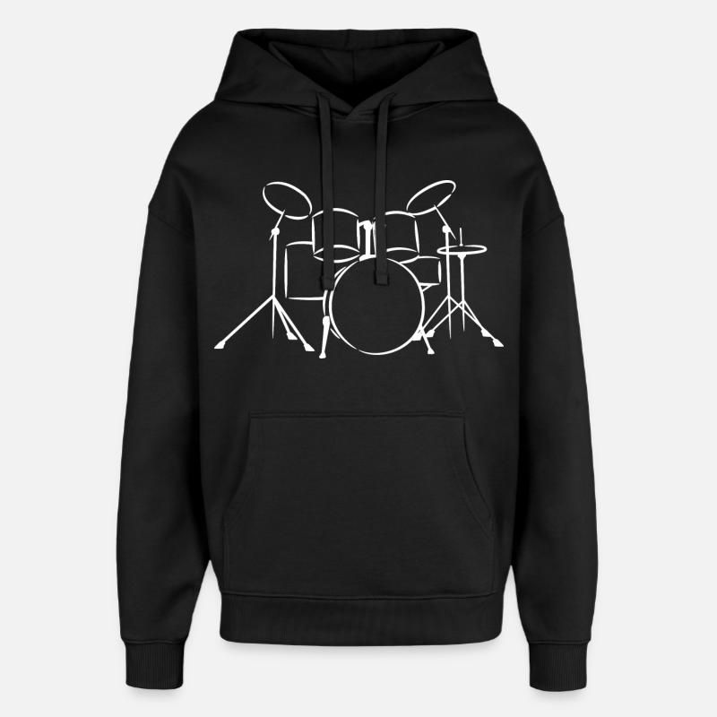 Schlagzeug - Oversized Unisex Hoodie von Stanley/Stella - Schwarz