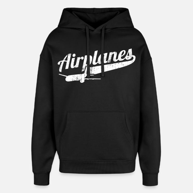 Avions - Sweat à capuche unisexe Stanley/Stella Oversized - noir