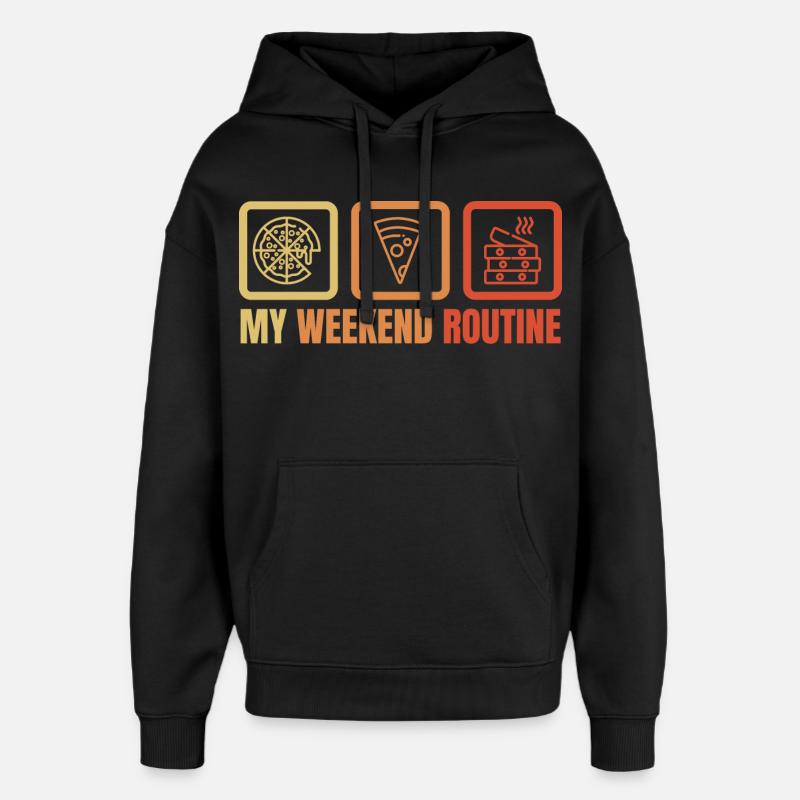 Amateurs de pizza - Sweat à capuche unisexe Stanley/Stella Oversized - noir
