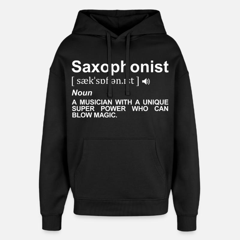 Dictionnaire Saxophoniste - Sweat à capuche unisexe Stanley/Stella Oversized - noir