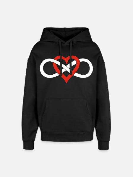Amour infini (blanc) - Sweat à capuche unisexe Stanley/Stella Oversized - noir