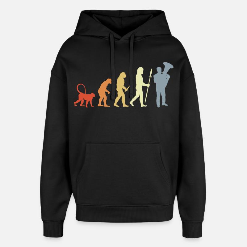 Évolution du tubiste - Sweat à capuche unisexe Stanley/Stella Oversized - noir