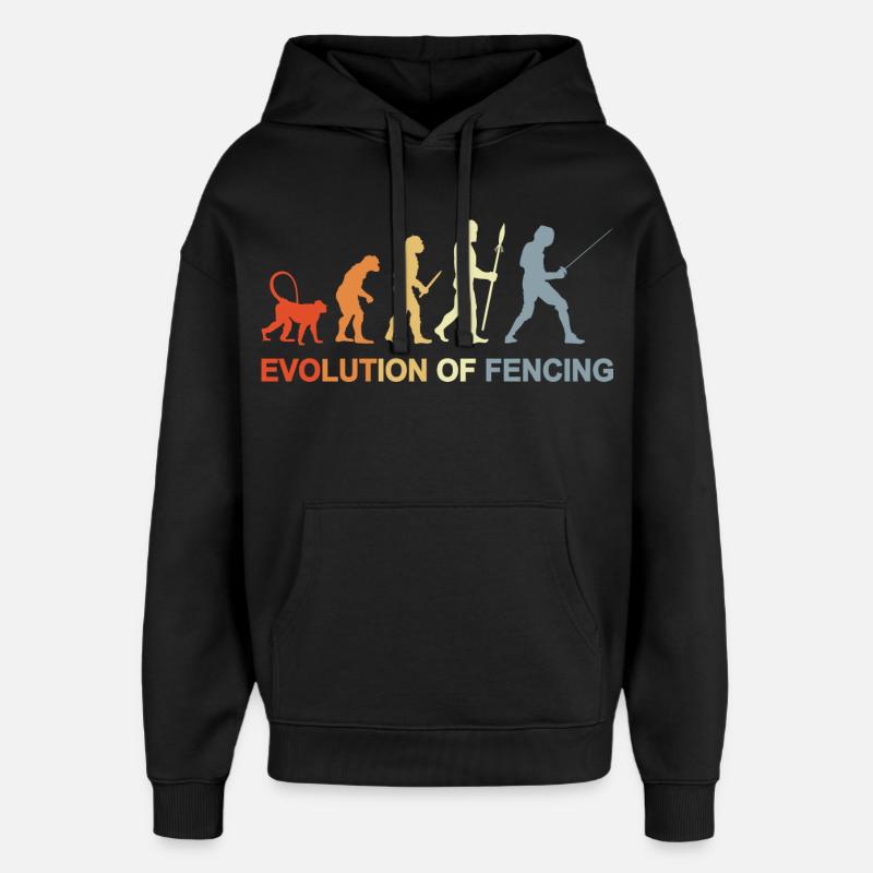 Évolution de l’escrime - Sweat à capuche unisexe Stanley/Stella Oversized - noir