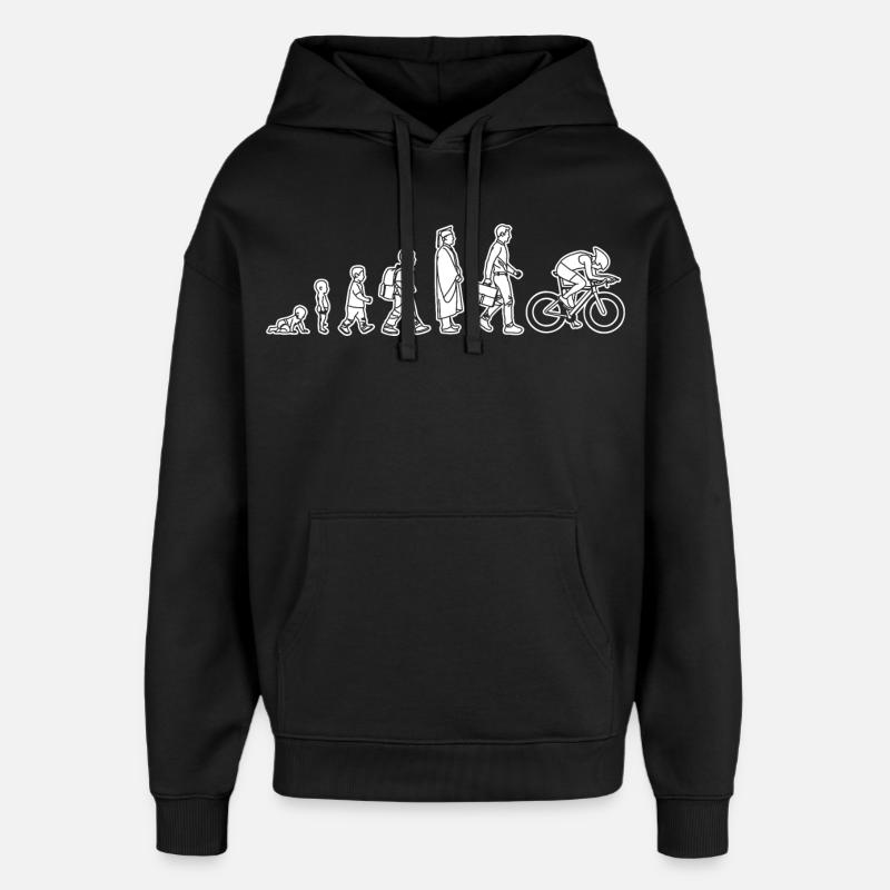 Evolution eines Radfahrers - Oversized Unisex Hoodie von Stanley/Stella - Schwarz