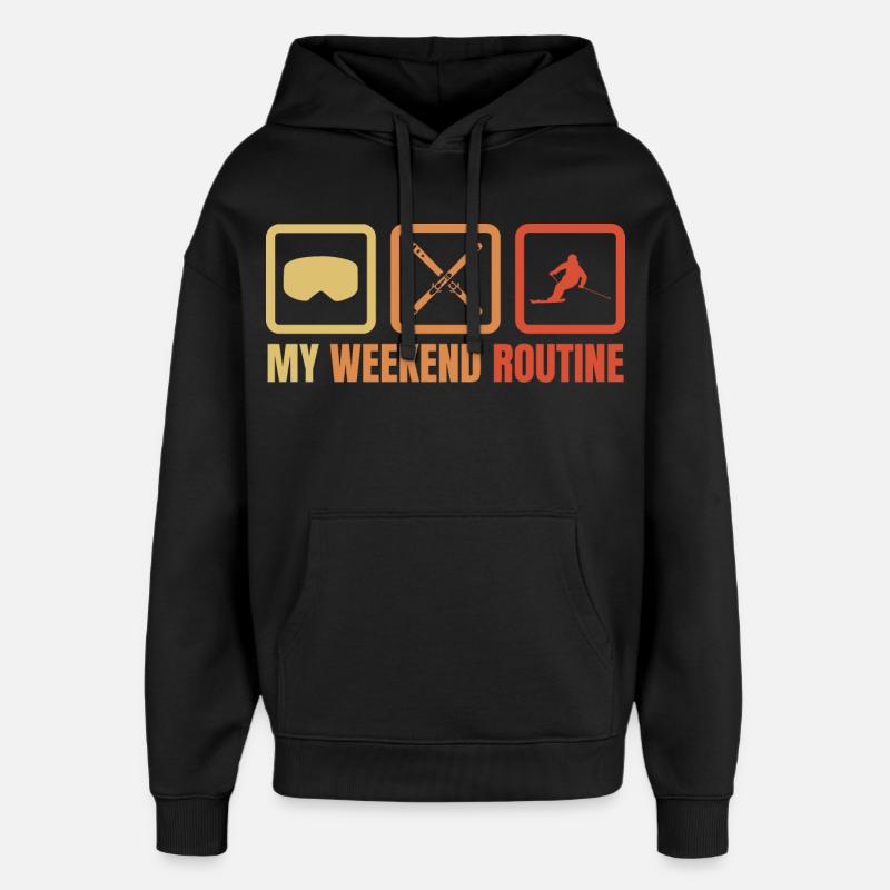 Week-end de ski amusant - Sweat à capuche unisexe Stanley/Stella Oversized - noir