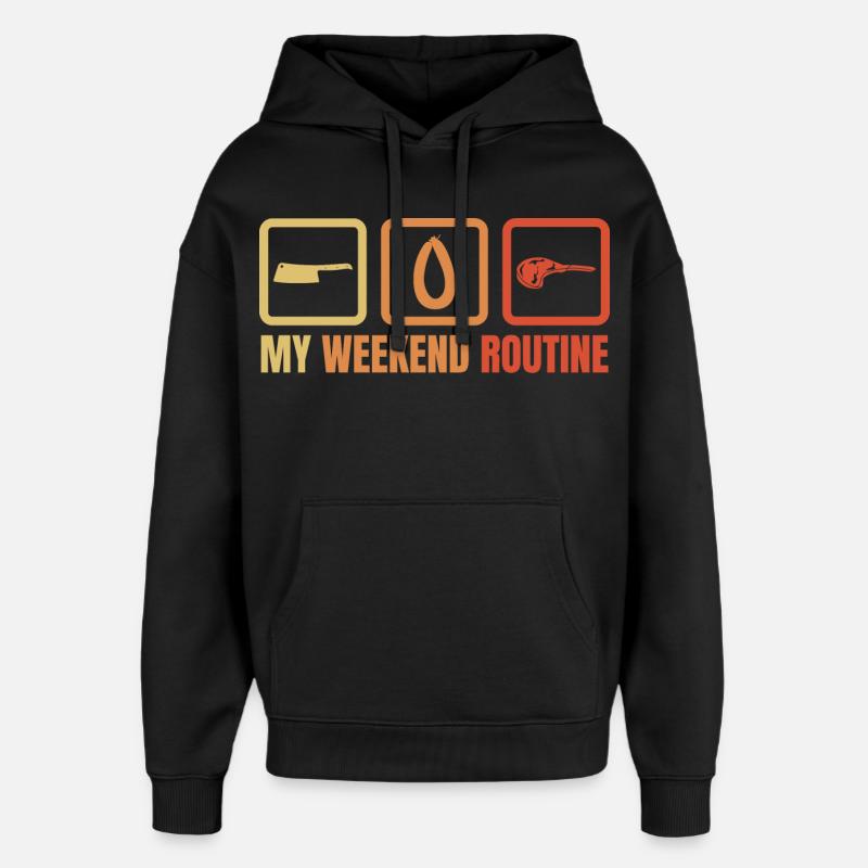 Ma routine du week-end - Sweat à capuche unisexe Stanley/Stella Oversized - noir