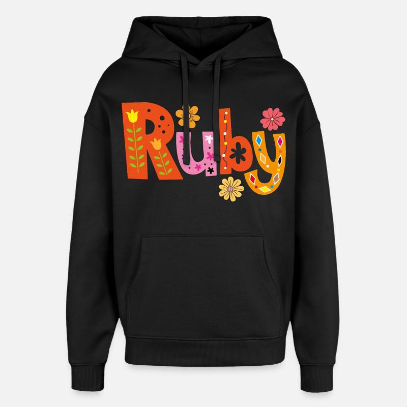 Personalisierter Ruby-Name - Oversized Unisex Hoodie von Stanley/Stella - Schwarz
