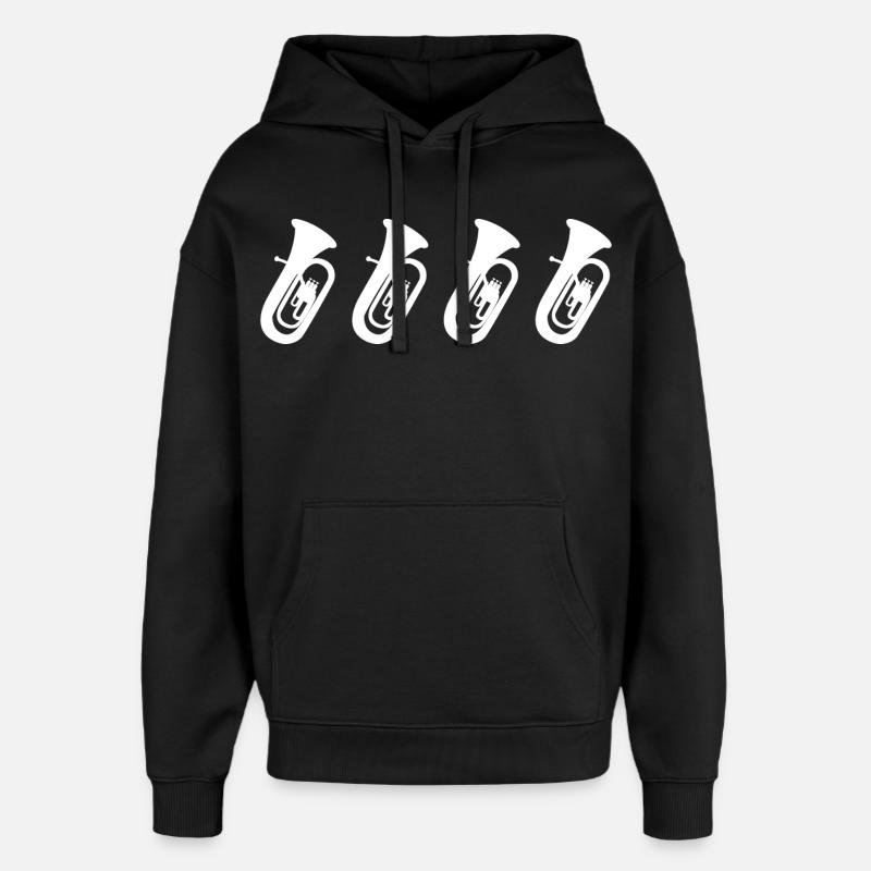 Dessin de tuba - Sweat à capuche unisexe Stanley/Stella Oversized - noir