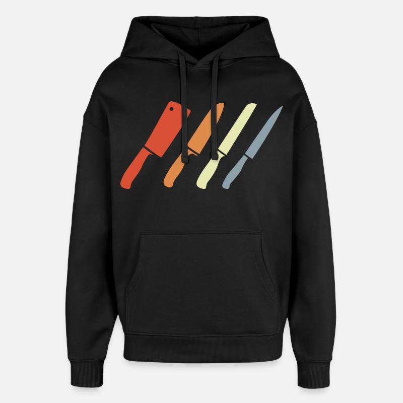 Ensemble de couteaux rétro - Sweat à capuche unisexe Stanley/Stella Oversized - noir