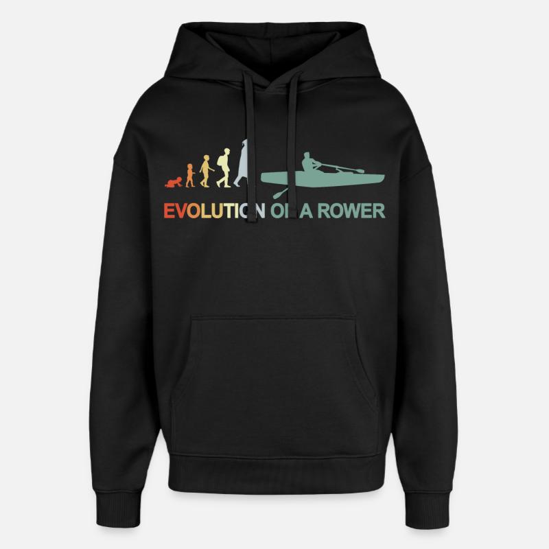 Entwicklung eines Ruderers - Oversized Unisex Hoodie von Stanley/Stella - Schwarz