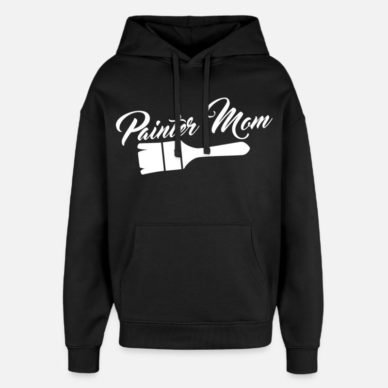 Mère peintre - Sweat à capuche unisexe Stanley/Stella Oversized - noir