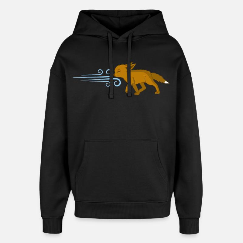 Le renard et le vent - Sweat à capuche unisexe Stanley/Stella Oversized - noir
