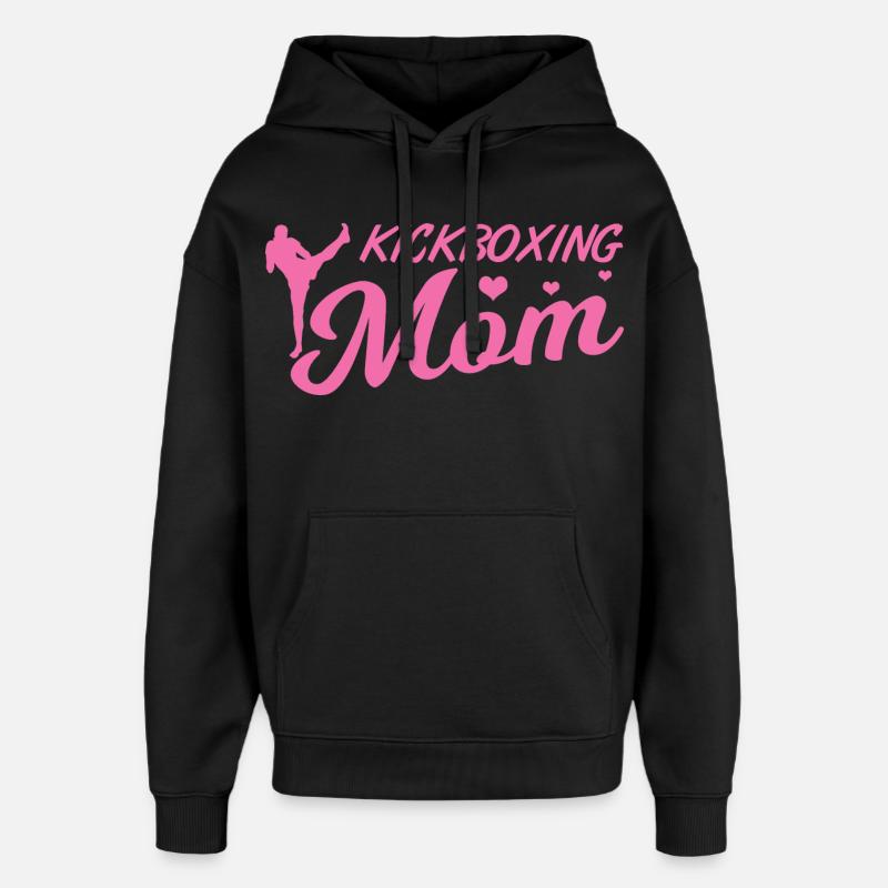 Maman kickboxeuse - Sweat à capuche unisexe Stanley/Stella Oversized - noir