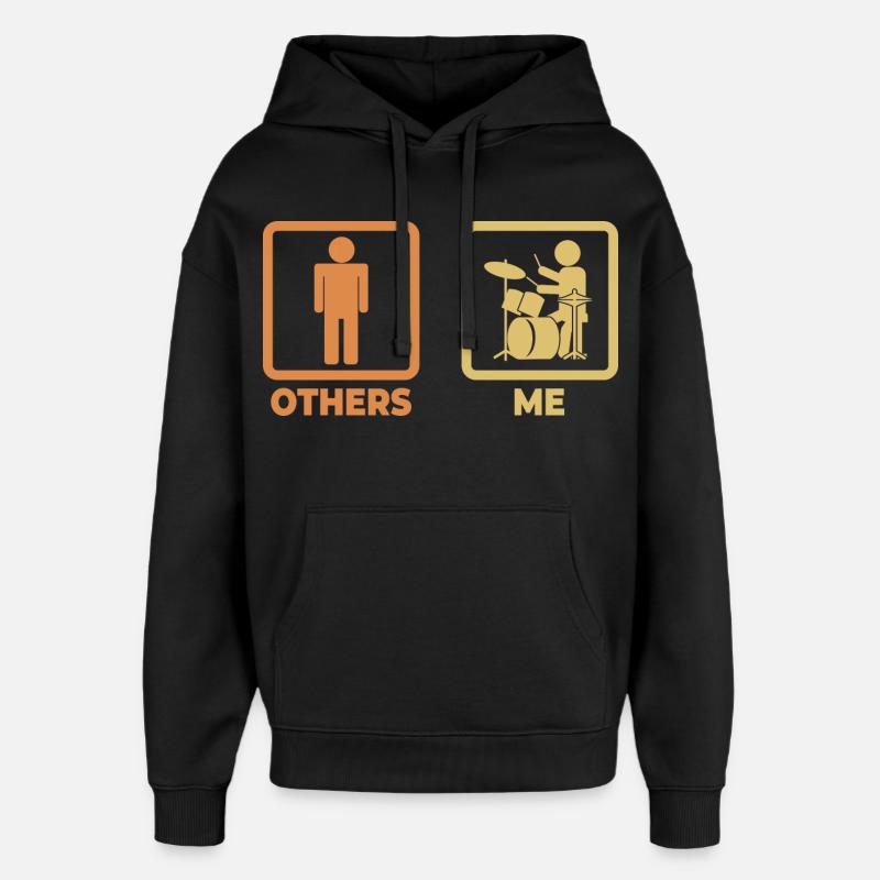 Figurine bâton de batteur - Sweat à capuche unisexe Stanley/Stella Oversized - noir