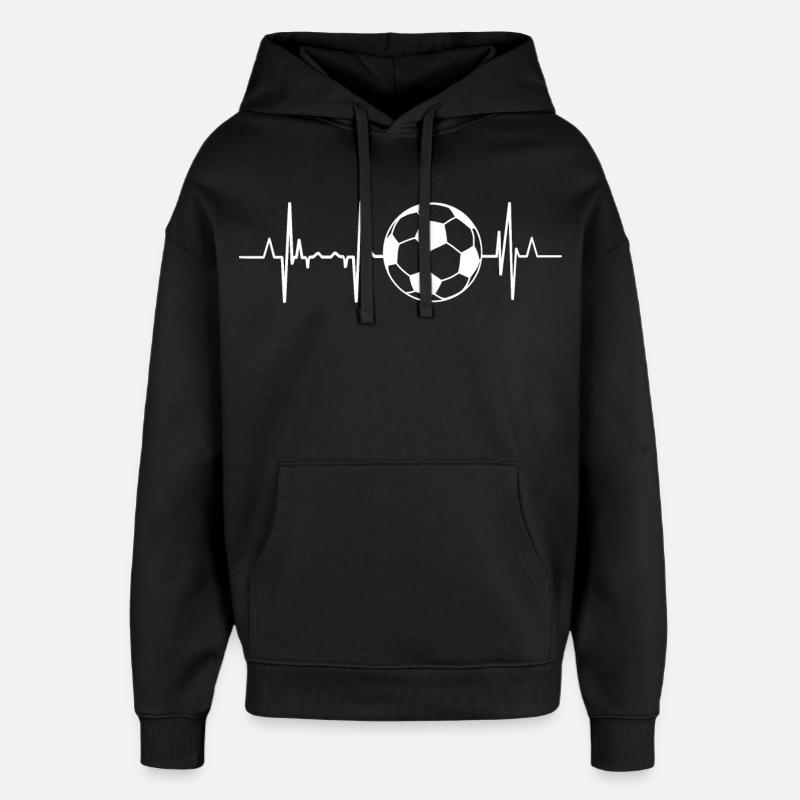 Fußball EKG - Oversized Unisex Hoodie von Stanley/Stella - Schwarz