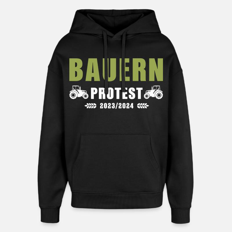 Bauernproteste 2023-2024 - Oversized Unisex Hoodie von Stanley/Stella - Schwarz