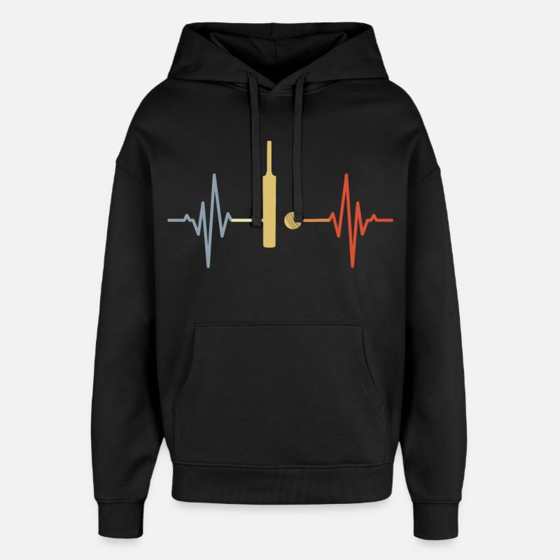 ECG de palpitations de grillons - Sweat à capuche unisexe Stanley/Stella Oversized - noir