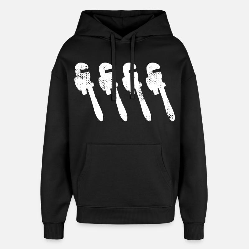 Croquis de clé à pipe - Sweat à capuche unisexe Stanley/Stella Oversized - noir