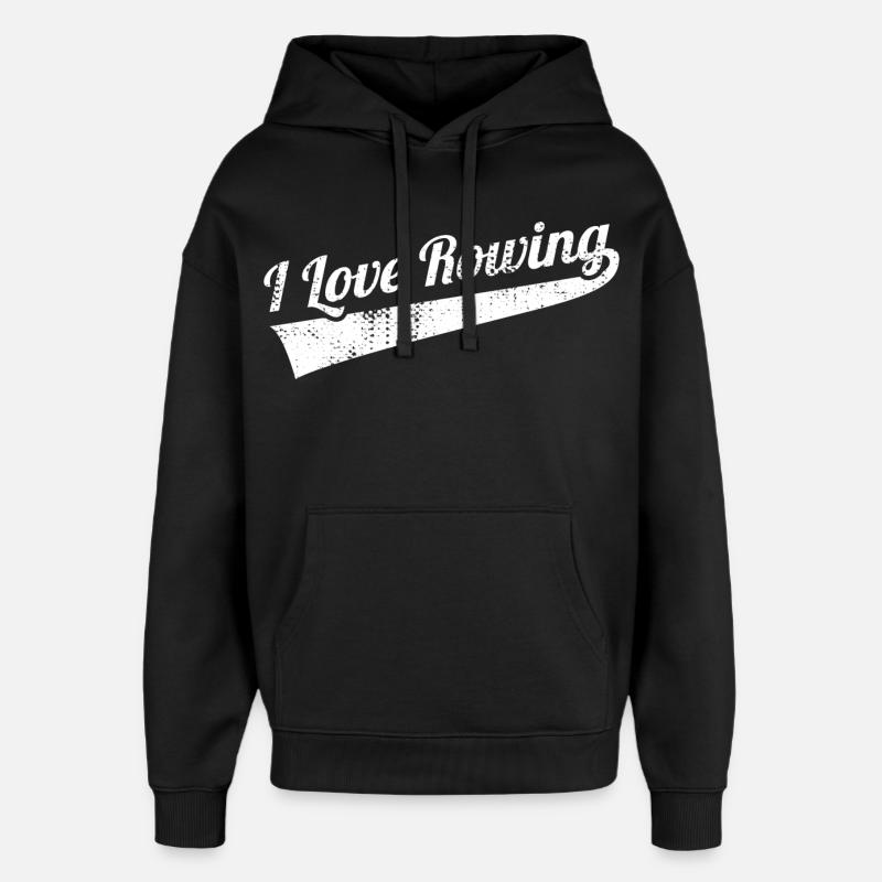 J’adore l’aviron - Sweat à capuche unisexe Stanley/Stella Oversized - noir