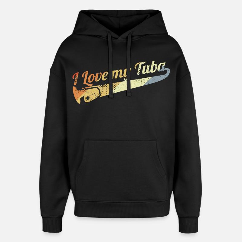 J’adore le tuba - Sweat à capuche unisexe Stanley/Stella Oversized - noir