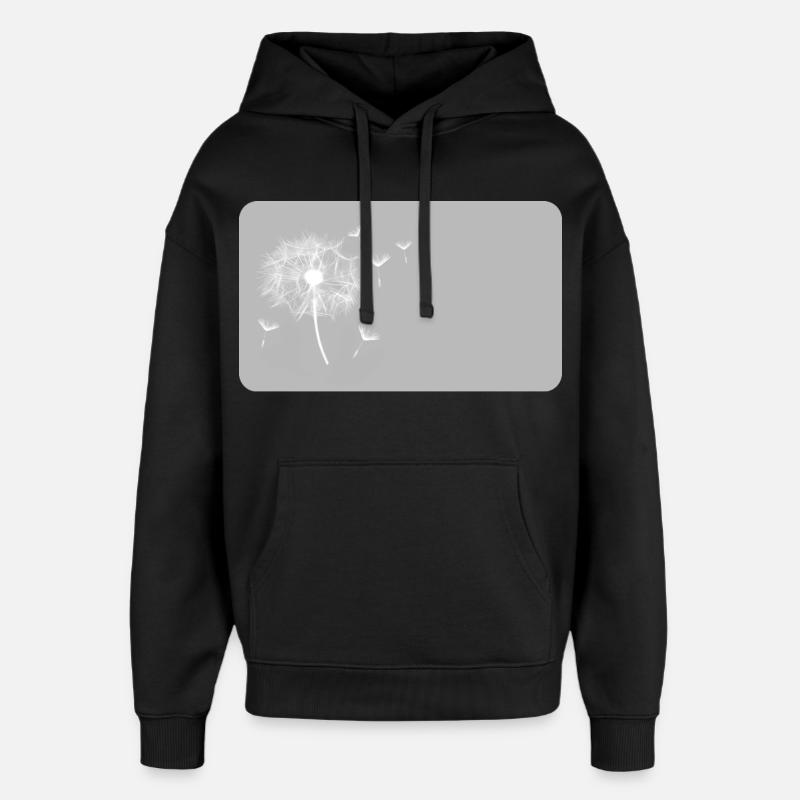 Pusteblume grau | personalisierbar - Oversized Unisex Hoodie von Stanley/Stella - Schwarz